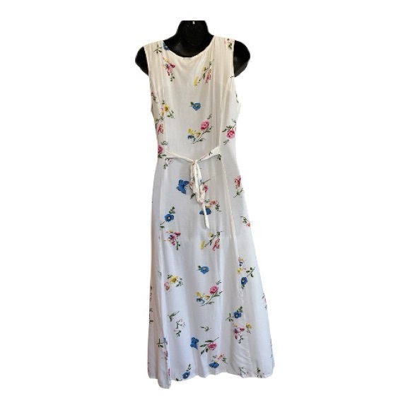 Venus Floral Sleeveless White Maxi Dress Size 8 - Picture 12 of 15
